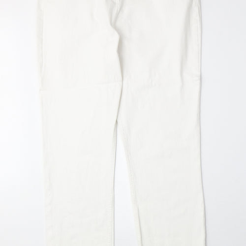 Classic Womens White Cotton Skinny Jeans Size 32 in Regular Zip