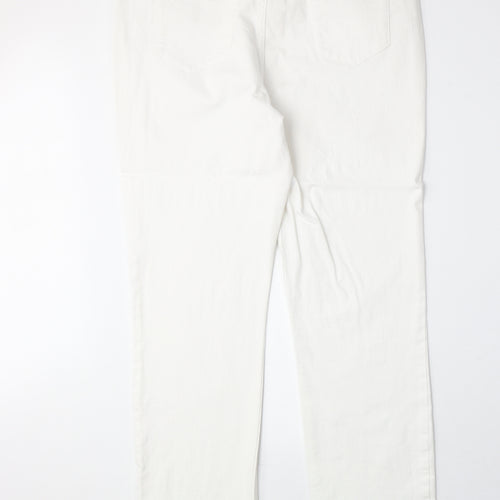 Classic Womens White Cotton Skinny Jeans Size 32 in Regular Zip