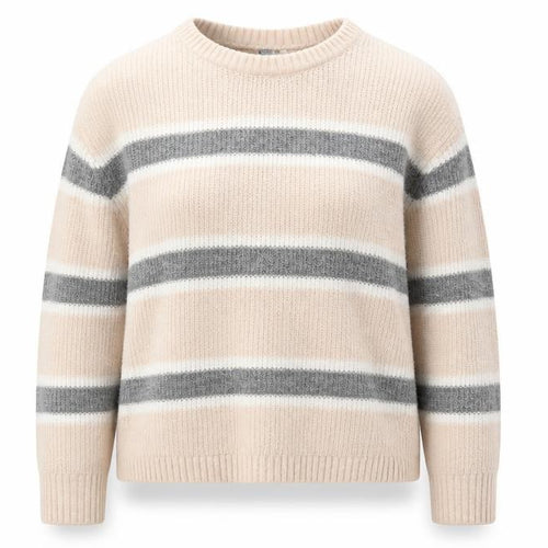 Divided by H&M Womens Pink Round Neck Striped Acrylic Pullover Jumper Size XS