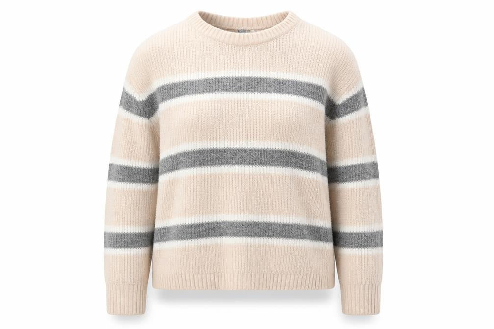 Divided by H&M Womens Pink Round Neck Striped Acrylic Pullover Jumper Size XS