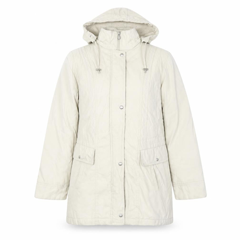 BM Womens Beige Parka Coat Size M Zip