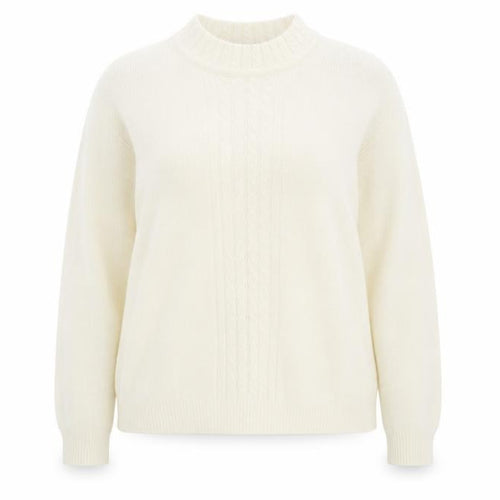 EWM Womens Ivory Round Neck Acrylic Pullover Jumper Size M