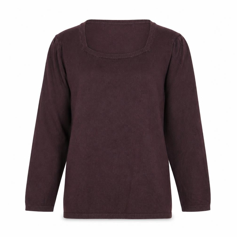 Front view of Next women’s pink square neck viscose jumper, size UK 10
