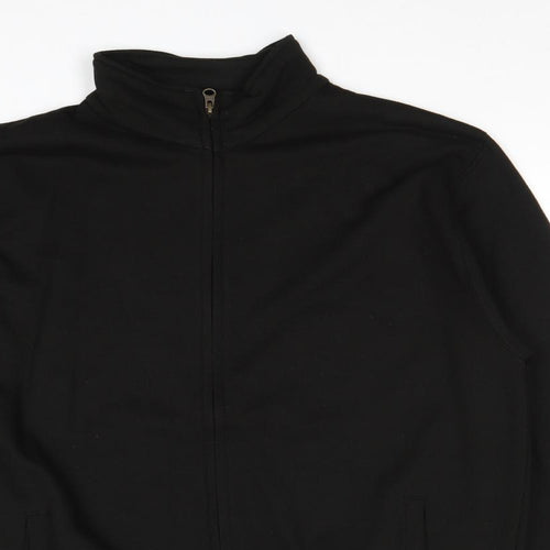 Just Hoods Mens Black Polyester Full Zip Sweatshirt Size L Zip - Pockets