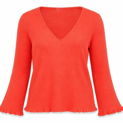 George Womens Red V-Neck Acrylic Pullover Jumper Size 12