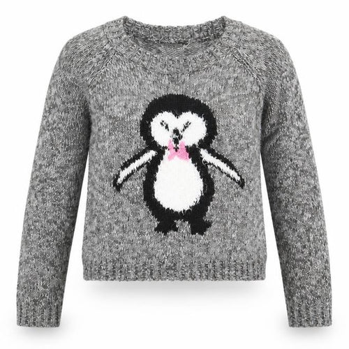 New Look Womens Grey Scoop Neck Acrylic Pullover Jumper Size 8 - Penguin