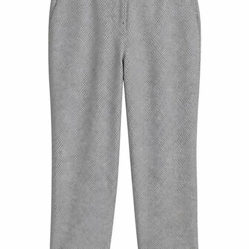 Miss Selfridge Womens Black Geometric Polyester Chino Trousers Size 12 Regular Zip