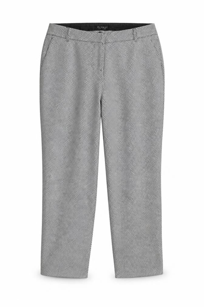 Miss Selfridge Womens Black Geometric Polyester Chino Trousers Size 12 Regular Zip