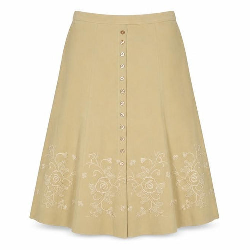 Rosy Womens Brown Floral Polyester Swing Skirt Size 14