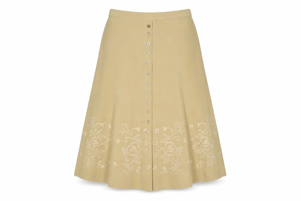 Rosy Womens Brown Floral Polyester Swing Skirt Size 14