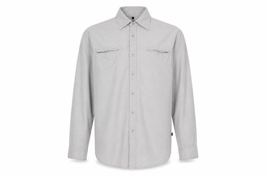 Jeff & Co Mens Grey Cotton Button-Up Size L Collared Button