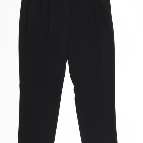 Marks and Spencer Womens Black Polyester Trousers Size M Regular Zip