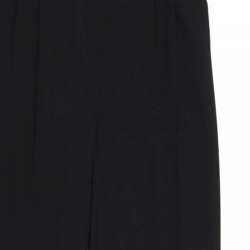 Marks and Spencer Womens Black Polyester Trousers Size M Regular Zip