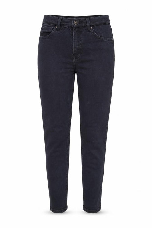 Front view of Topshop women’s blue cotton skinny jeans, size UK 26, in regular zip