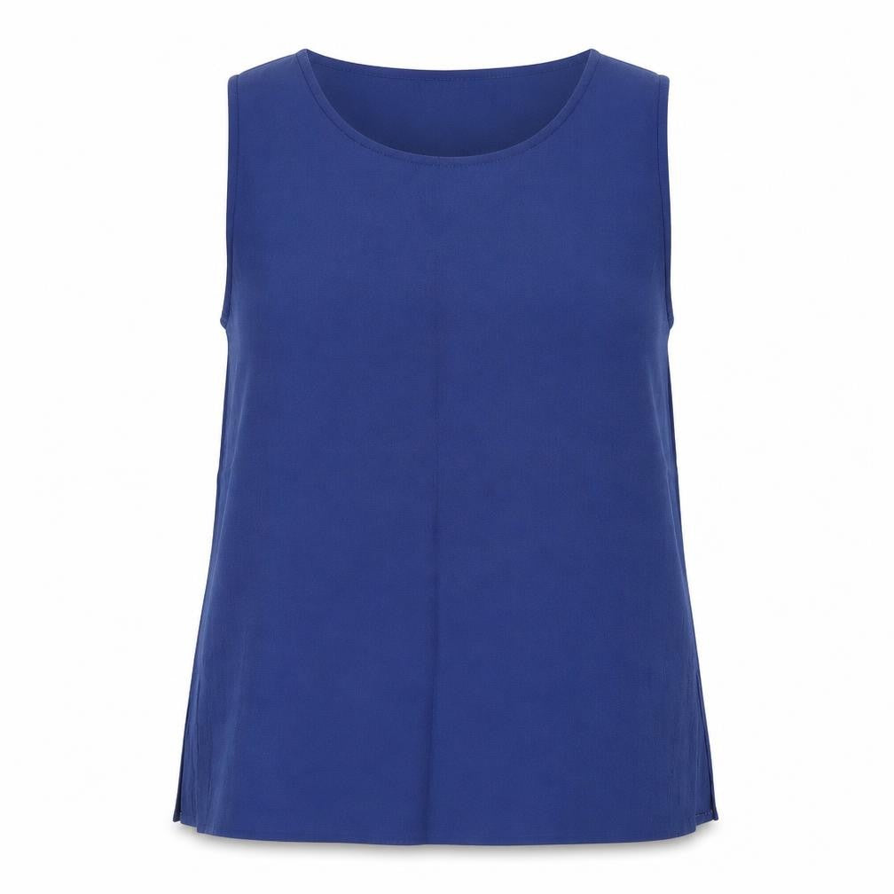 Holmewood Womens Blue Viscose Basic Tank Size L Boat Neck