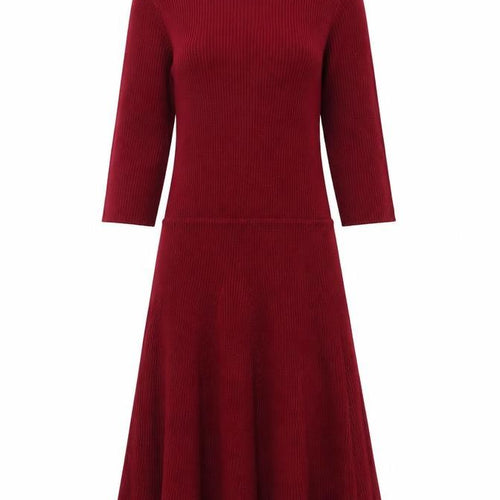 Bershka Womens Red Acrylic Fit & Flare Size S Round Neck Pullover