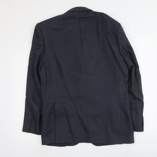 Wellington Mens Blue Wool Jacket Suit Jacket Size L Regular