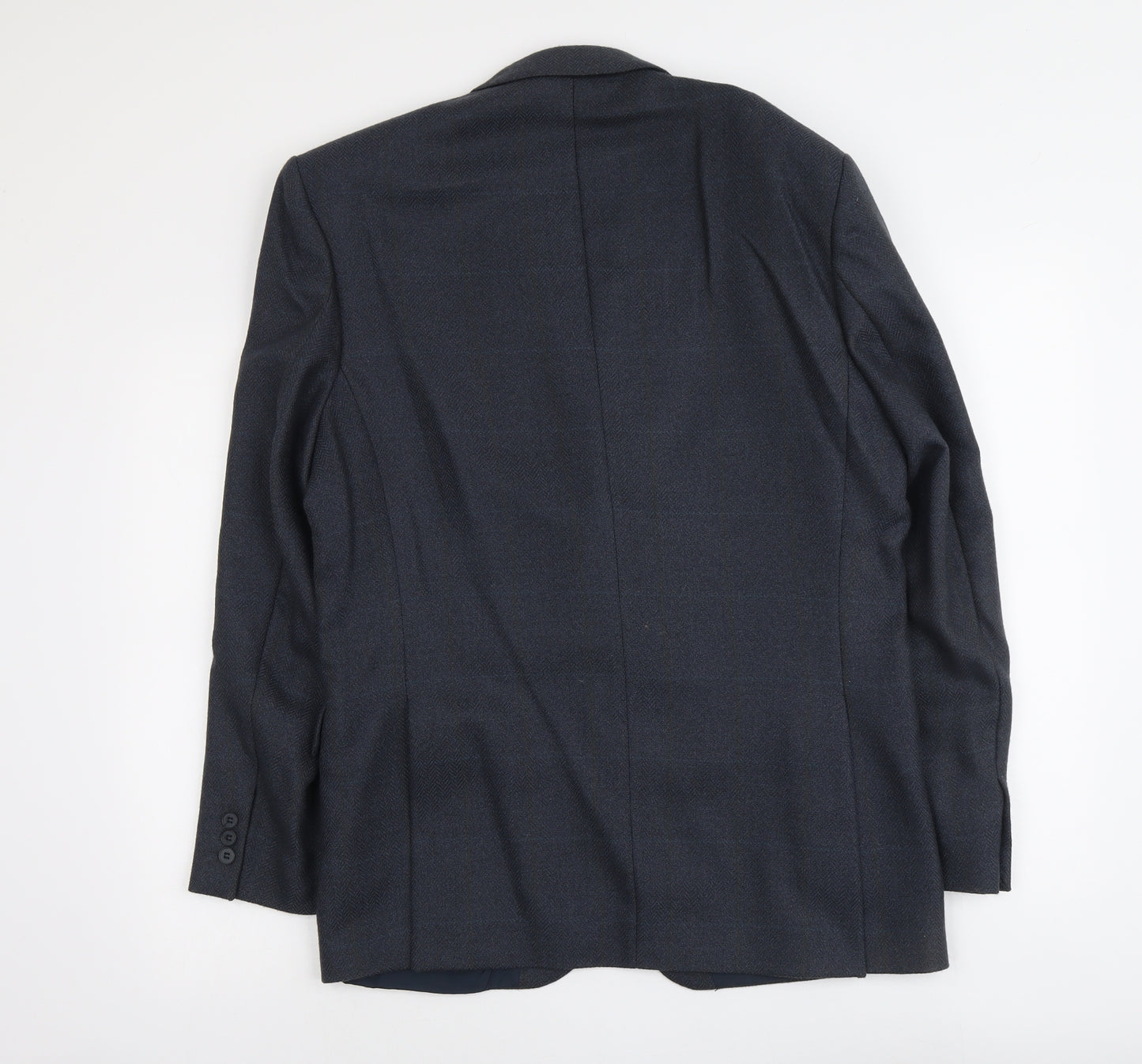 Wellington Mens Blue Wool Jacket Suit Jacket Size L Regular