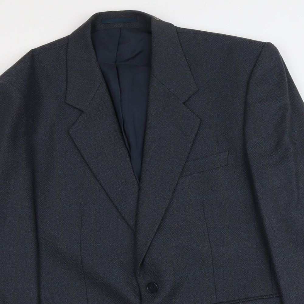 Wellington Mens Blue Wool Jacket Suit Jacket Size L Regular