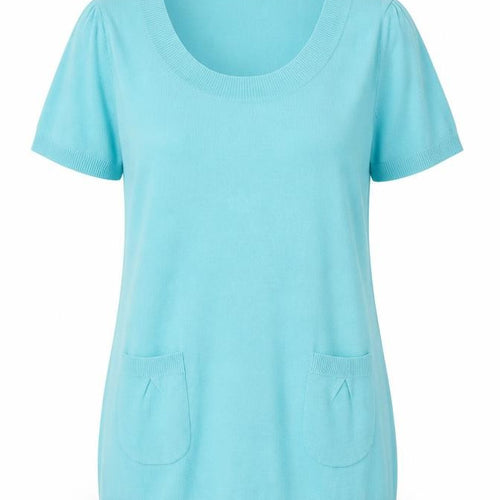 ...Being Casual Womens Blue Scoop Neck Acrylic Pullover Jumper Size 12