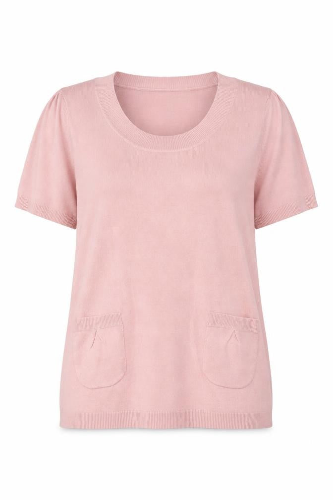 ...Being Casual Womens Pink Scoop Neck Acrylic Pullover Jumper Size 12