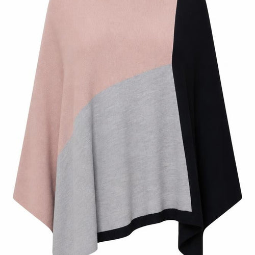 F&F Womens Multicoloured Round Neck Geometric Acrylic Pullover Jumper One Size - Poncho
