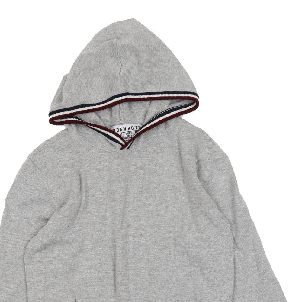 Urban Boys Grey Cotton Pullover Hoodie Size 11 Years Pullover