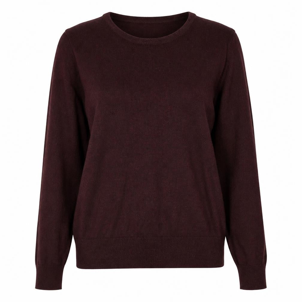 Front view of H&M women’s red boat neck viscose jumper, size S