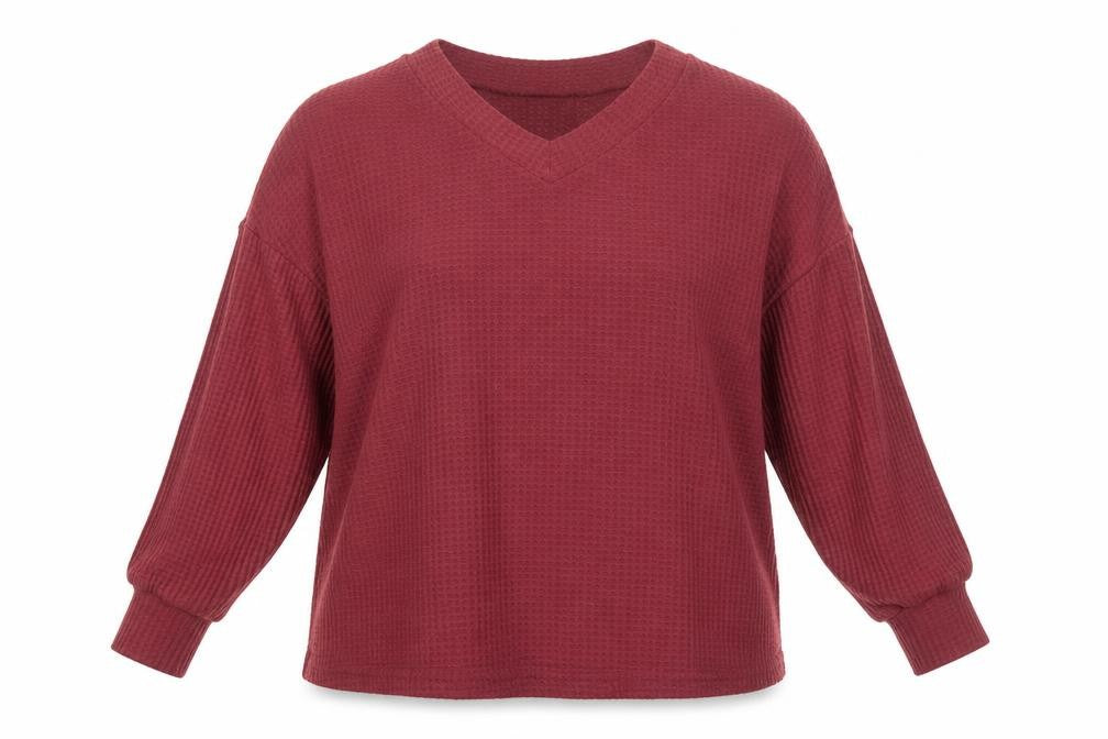 Front view of SHEIN women’s pink v-neck polyester jumper, size XL