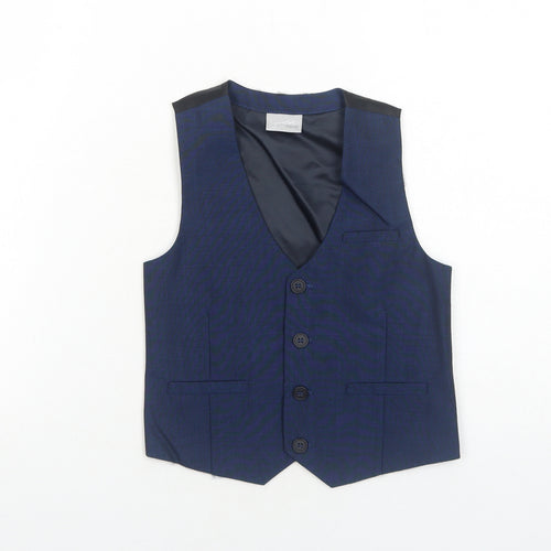 NEXT Boys Blue Wool Jacket Waistcoat Size 5 Years Button