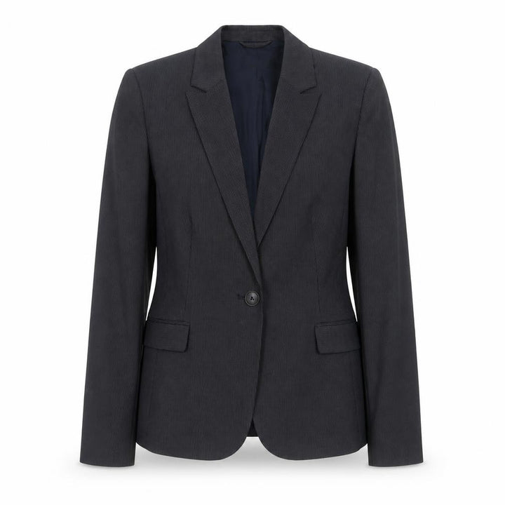 Mango Womens Black Striped Polyester Jacket Suit Jacket Size 12