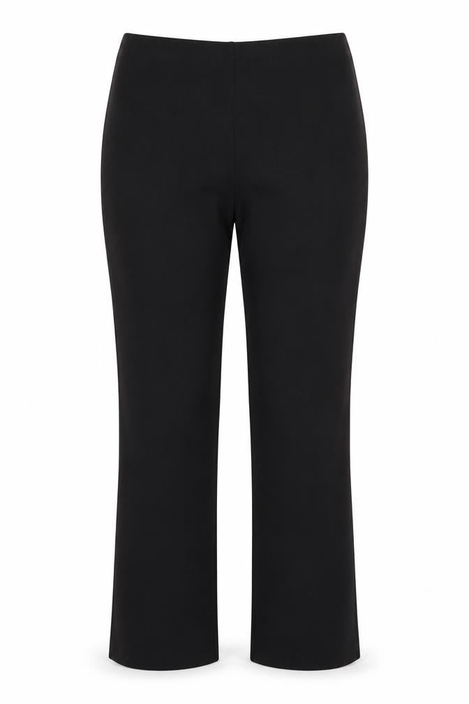 Front view of Classics women’s black polyester trousers, size UK 14, regular