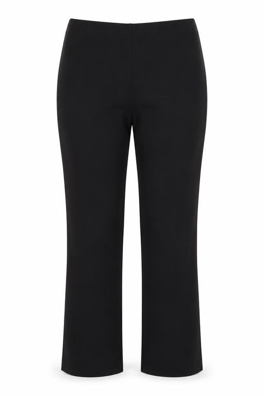 Front view of Classics women’s black polyester trousers, size UK 14, regular