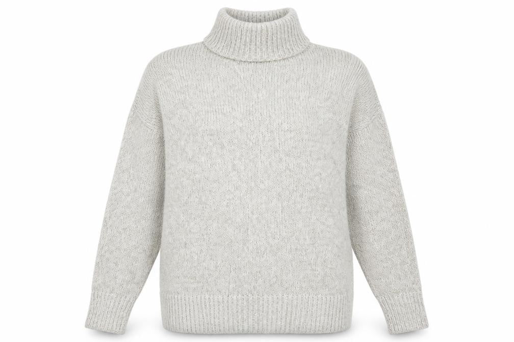 New Look Womens Beige High Neck Acrylic Pullover Jumper Size S