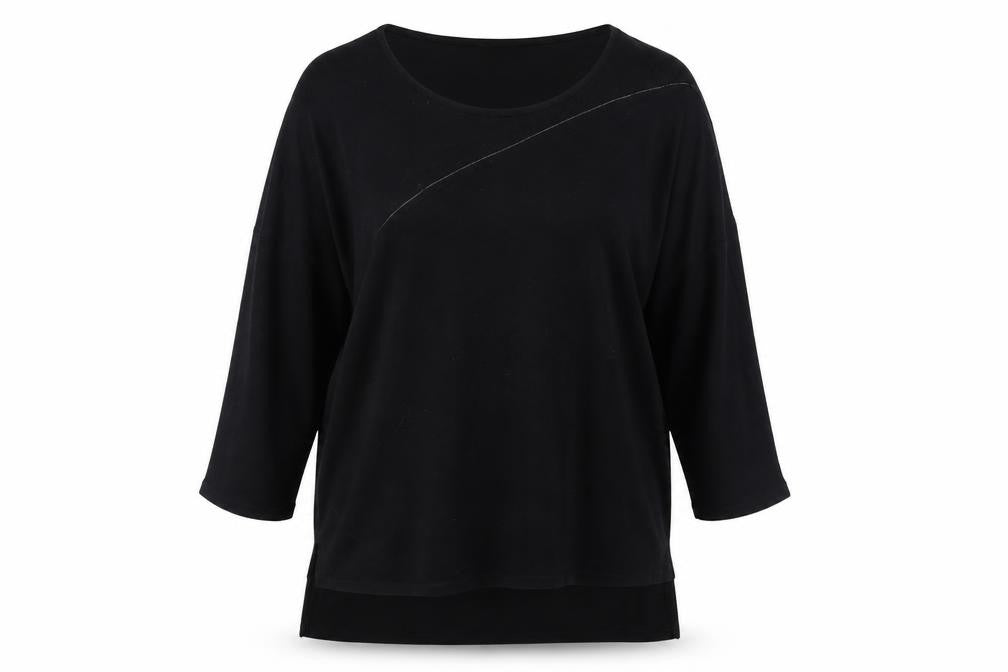 Front view of Zara women’s black round neck polyester jumper, size M