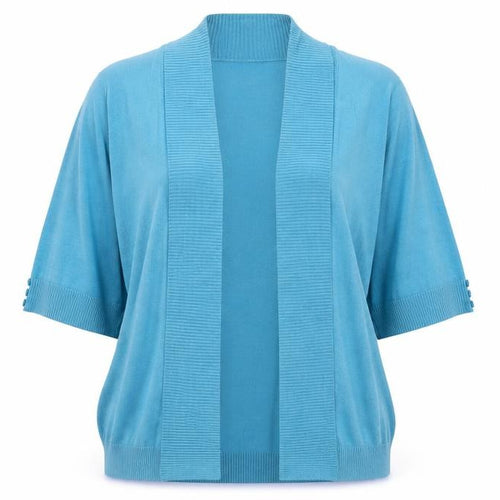 EWM Womens Blue V-Neck Viscose Cardigan Jumper Size M