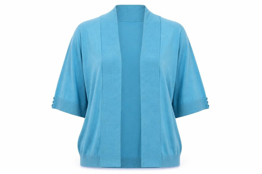 EWM Womens Blue V-Neck Viscose Cardigan Jumper Size M