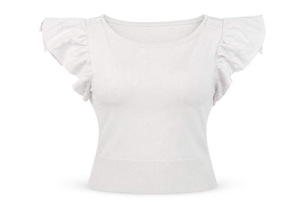Front view of Linea women’s grey viscose basic blouse, size L, round neck