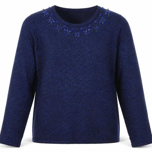 Bonmarché Womens Blue Roll Neck Acrylic Pullover Jumper Size M