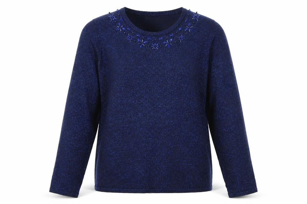 Bonmarché Womens Blue Roll Neck Acrylic Pullover Jumper Size M
