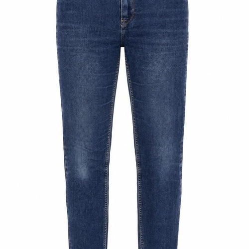 Preworn Womens Blue Cotton Straight Jeans Size 32 in Regular Zip