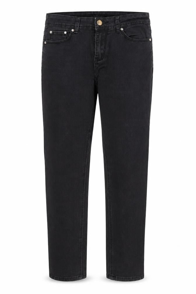 Miss Tinisi Womens Black Cotton Straight Jeans Size 12 Regular Zip