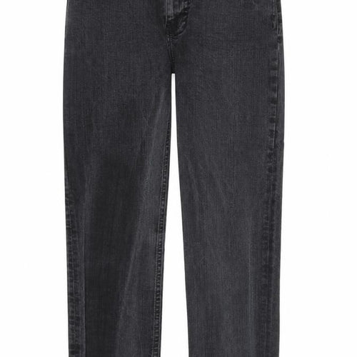 Blue fire Womens Black Cotton Straight Jeans Size 12 Regular Zip