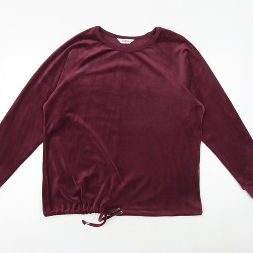Classics Womens Purple Polyester Pullover Sweatshirt Size 14 Pullover - Drawstring Hem