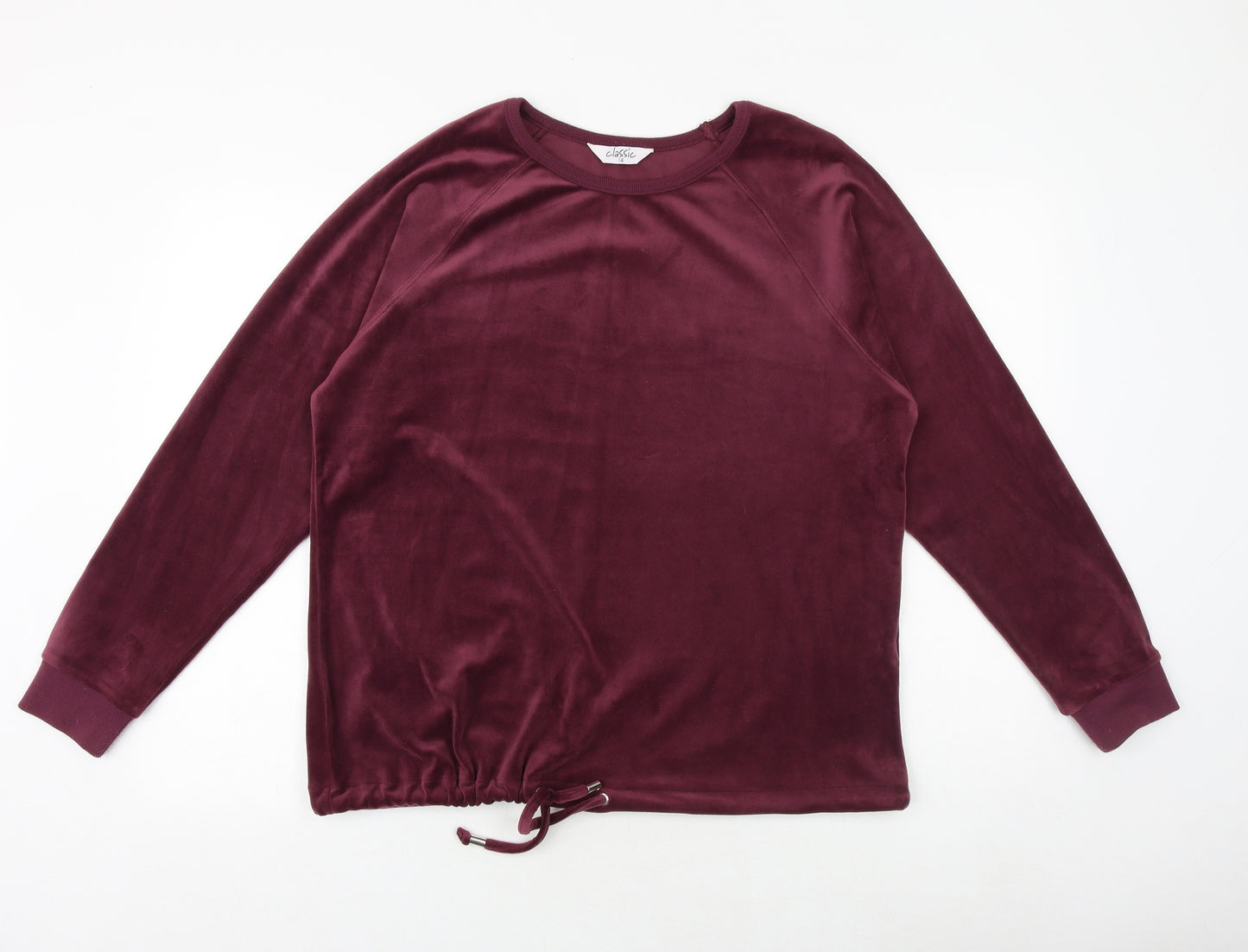 Classics Womens Purple Polyester Pullover Sweatshirt Size 14 Pullover - Drawstring Hem