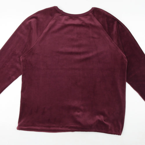 Classics Womens Purple Polyester Pullover Sweatshirt Size 14 Pullover - Drawstring Hem