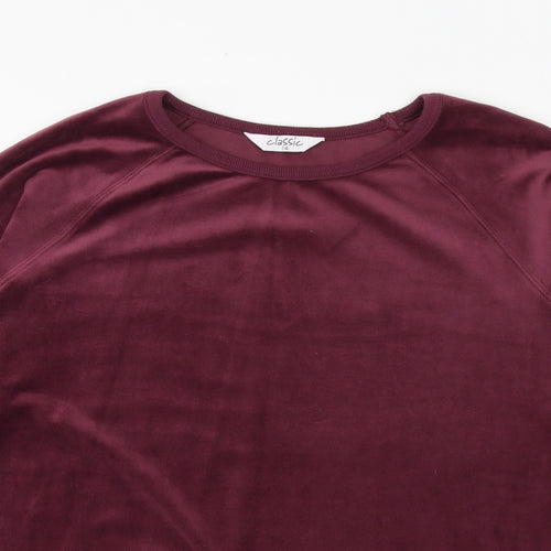 Classics Womens Purple Polyester Pullover Sweatshirt Size 14 Pullover - Drawstring Hem
