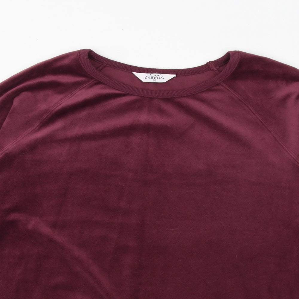Classics Womens Purple Polyester Pullover Sweatshirt Size 14 Pullover - Drawstring Hem