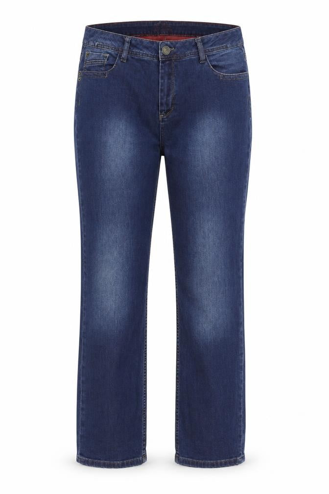 H.I.S Womens Blue Cotton Straight Jeans Size 36 in Regular Zip