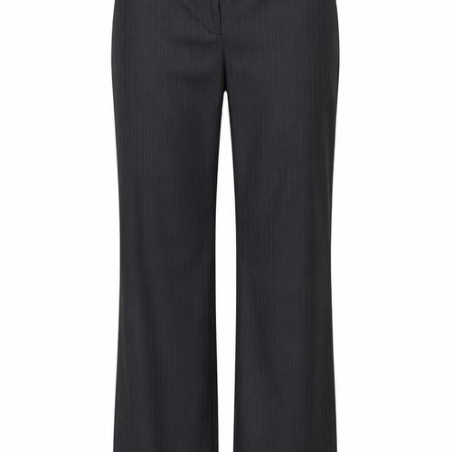 George Womens Grey Striped Polyester Dress Pants Trousers Size 12 Regular Zip